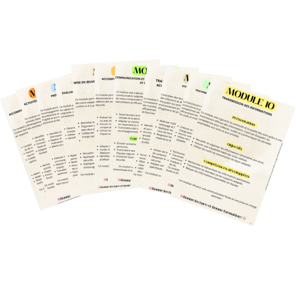 images de couvertures modules auxiliaire de puériculture de 1 à 10