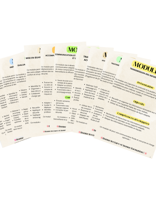 images de couvertures modules auxiliaire de puériculture de 1 à 10