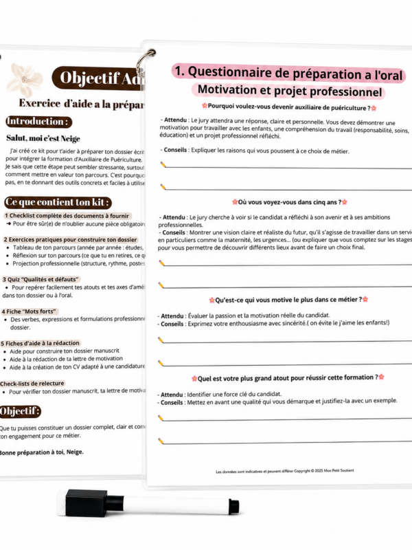 Pack Objectif Admissibilité Tout en Un Auxiliaire de puériculture