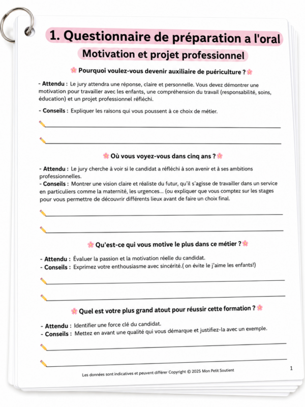 Kit Oral Auxiliaire de Puériculture : Prépare ton Entretien Oral