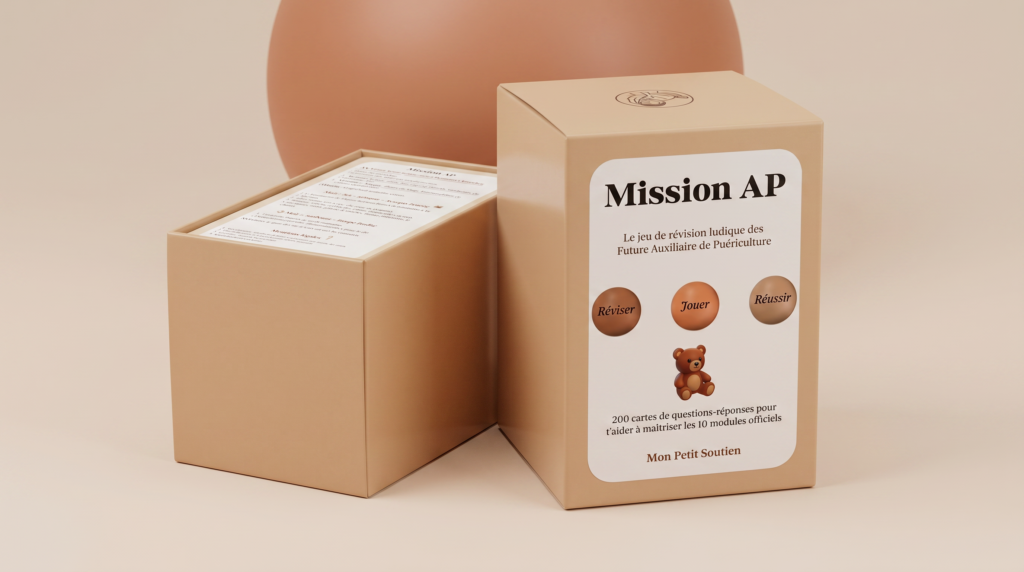 Packshot du jeu Mission AP pour réviser la formation auxiliaire de puériculture