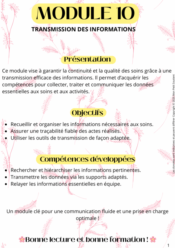 module-10-travail-equipe-gestion-risques-ap Fiche de révision du Module 10 pour auxiliaires de puériculture : travail en équipe pluri-professionnelle, qualité des transmissions et gestion des risques.