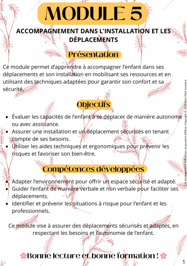 module-5-mobilite-installation-deplacements-ap Fiche de révision du Module 5 pour auxiliaires de puériculture : accompagnement de l’enfant dans ses installations et déplacements, avec confort et sécurité.